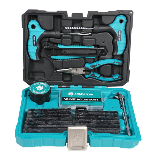 Libraton 78PCS Heavy-Duty Tire Repair Kit for Cars, Trucks, SUVs, ATVs & Motorcycles | Tubeless Tire Plug Kit