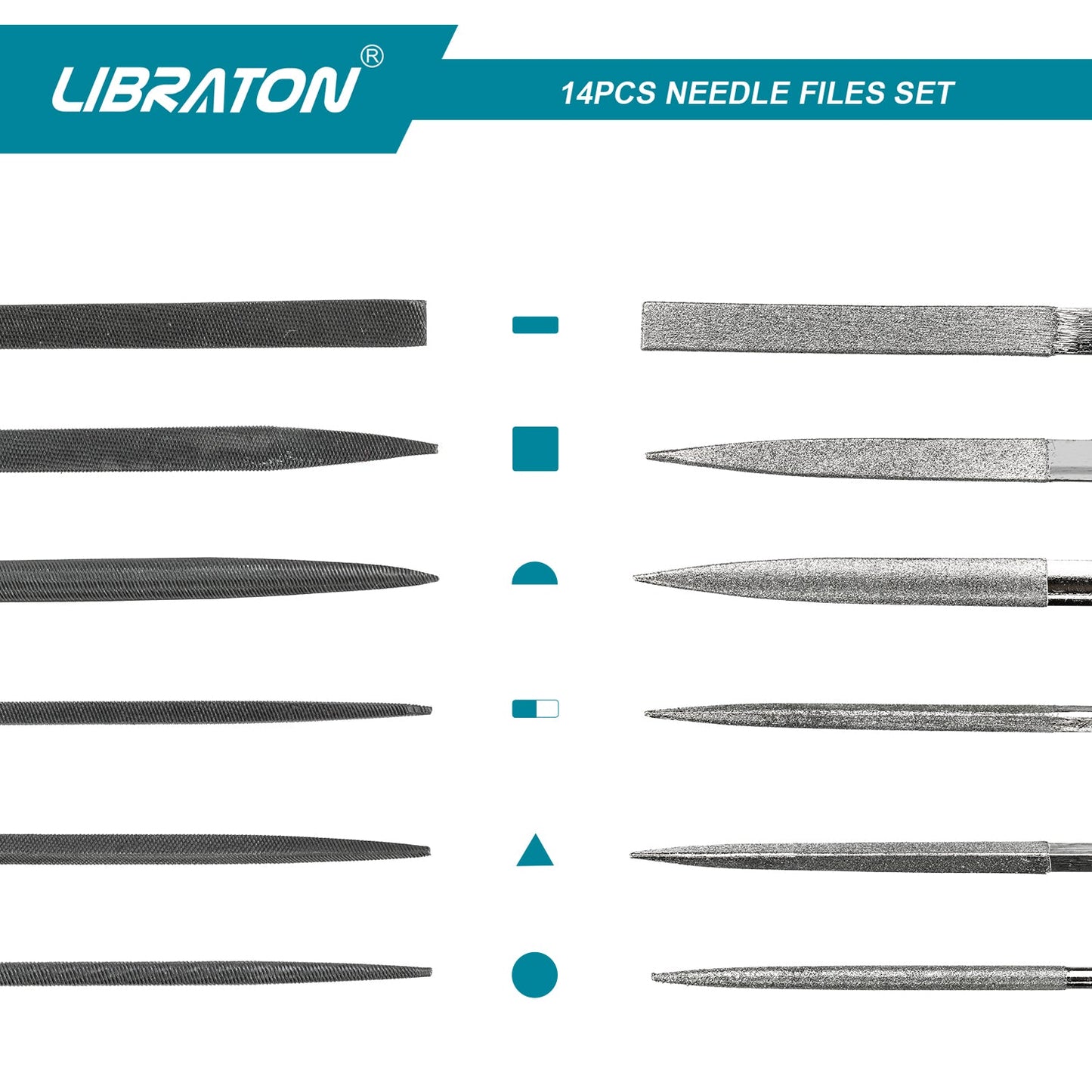 Libraton 14PCS Precision Needle File & Wire Cutter Set