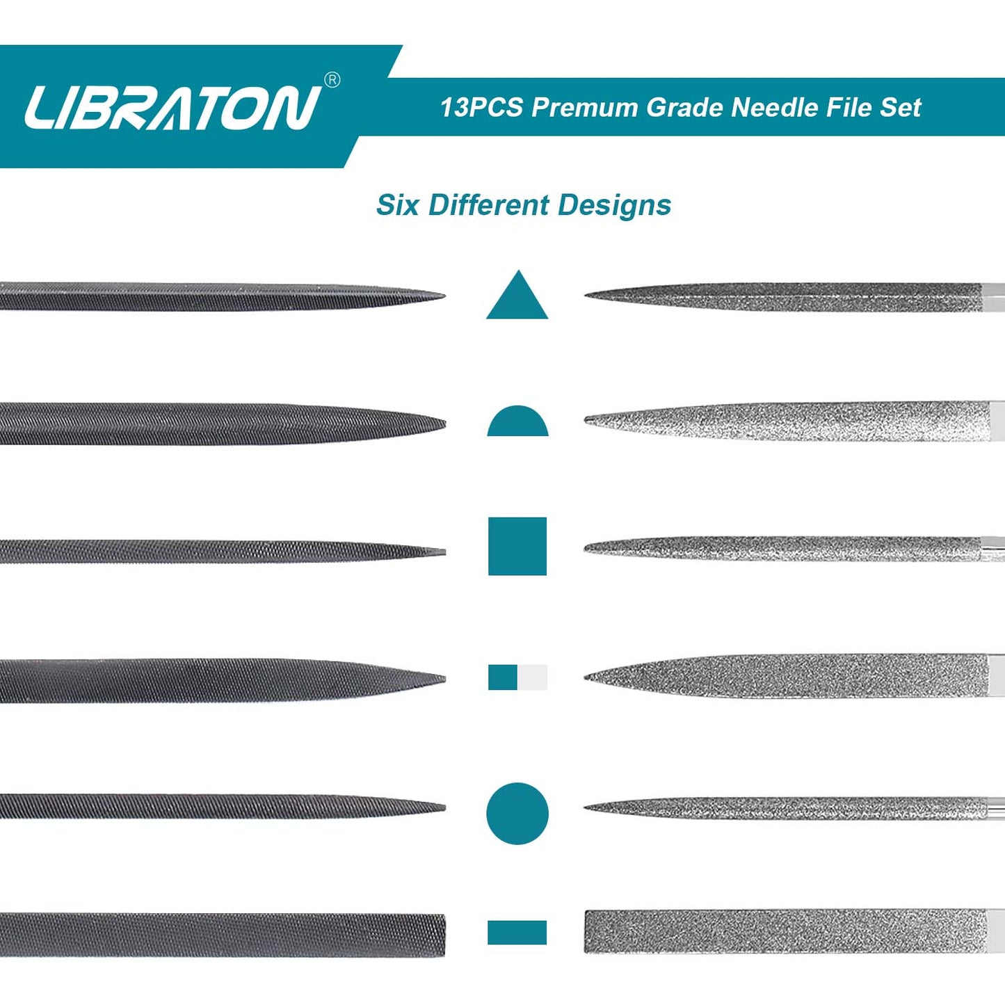 Libraton 13PCS Precision Needle & Diamond File Set
