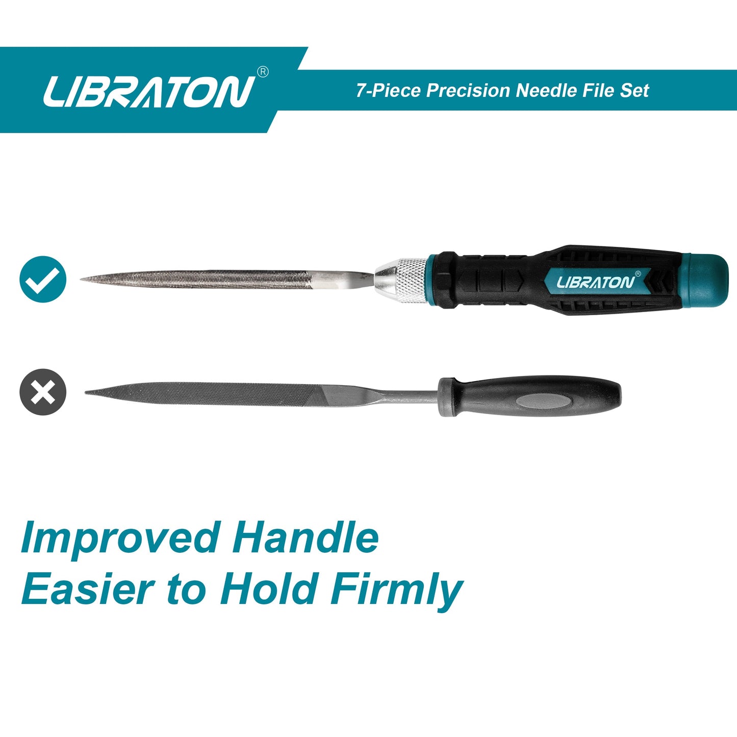 Libraton 6PCS Interchangeable Needle File Set with Quick-Release Handle