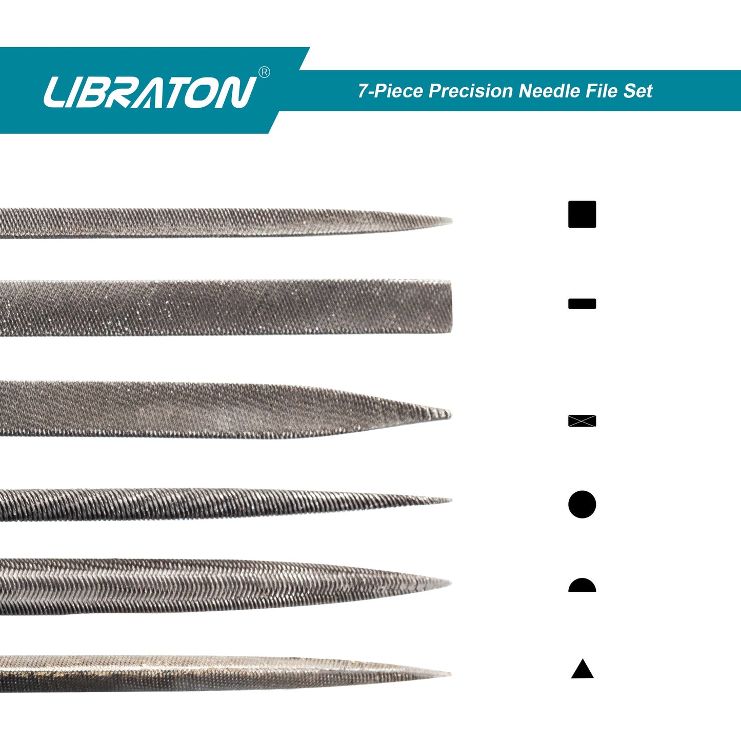 Libraton 6PCS Interchangeable Needle File Set with Quick-Release Handle