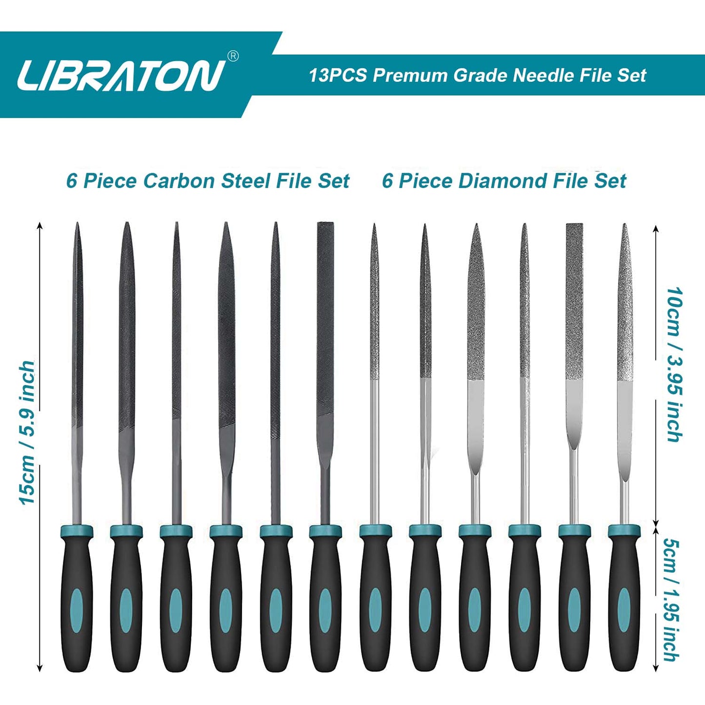 Libraton 13PCS Precision Needle & Diamond File Set