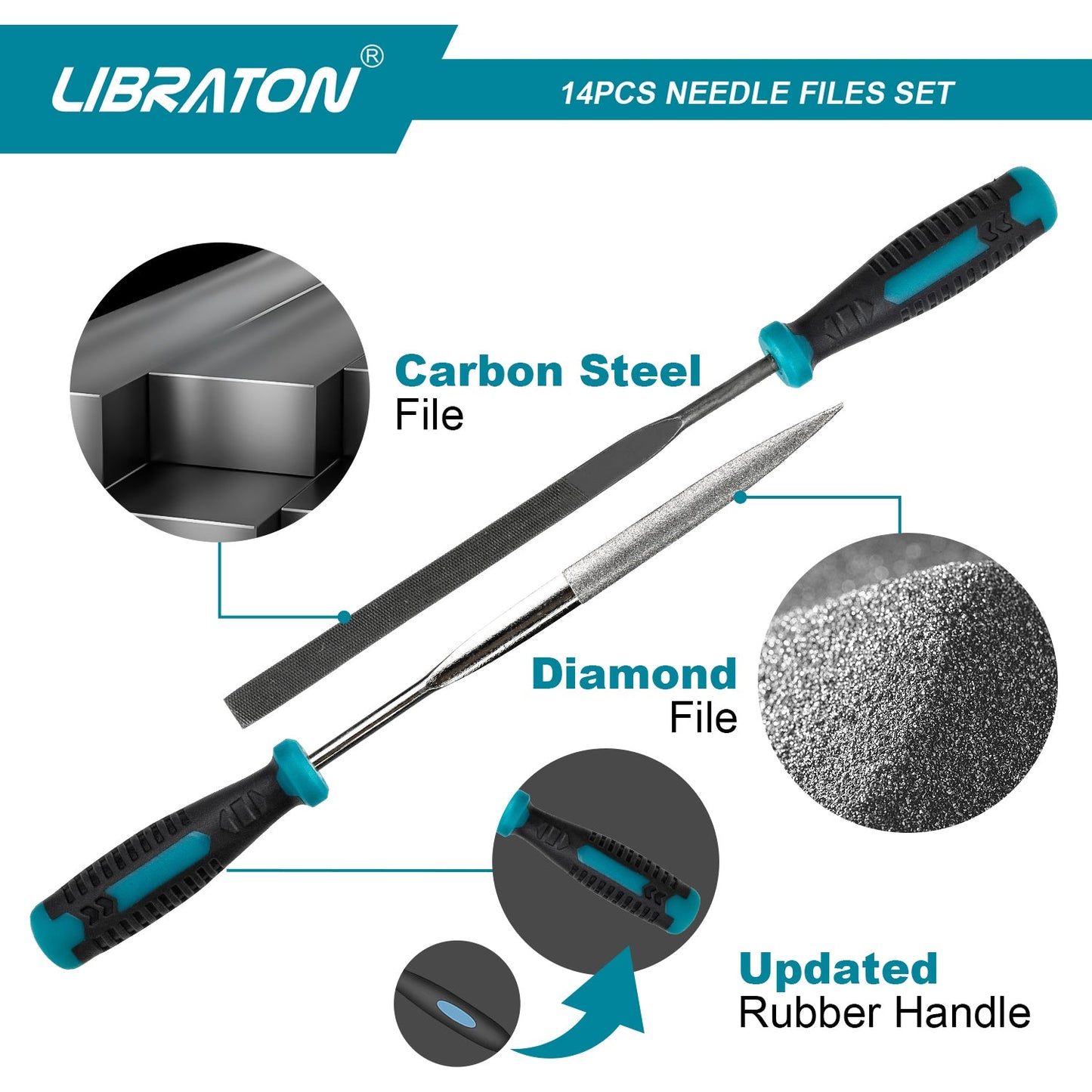 Libraton 14PCS Precision Needle File & Wire Cutter Set
