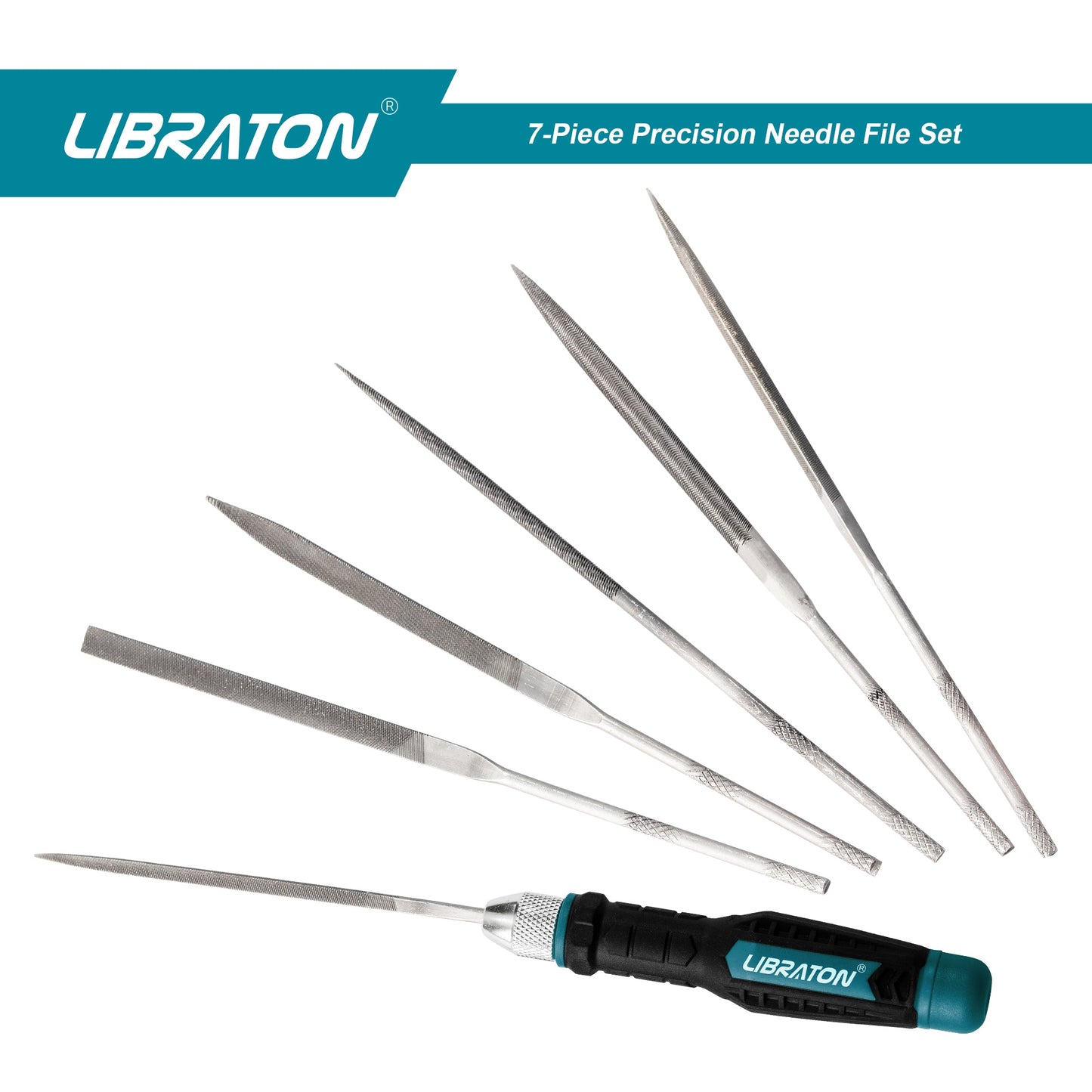 Libraton 6PCS Interchangeable Needle File Set with Quick-Release Handle