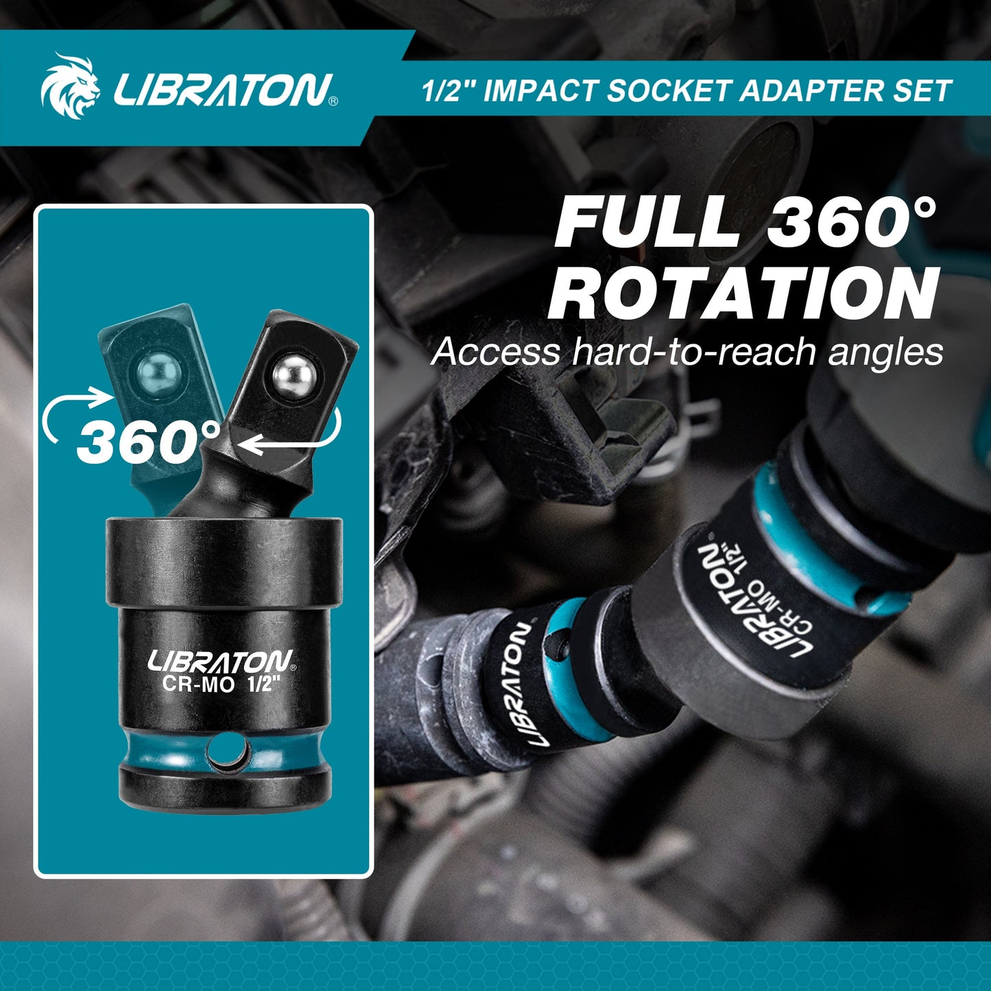 LIBRATON 7PCS Impact Socket Adapter Set