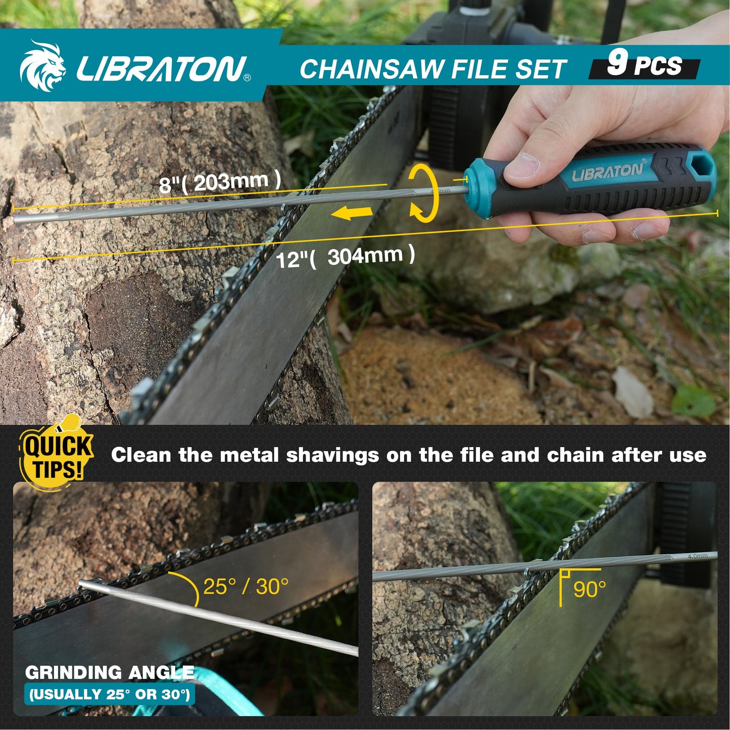 Libraton Professional Chainsaw Sharpener File Kit with Depth Gauge