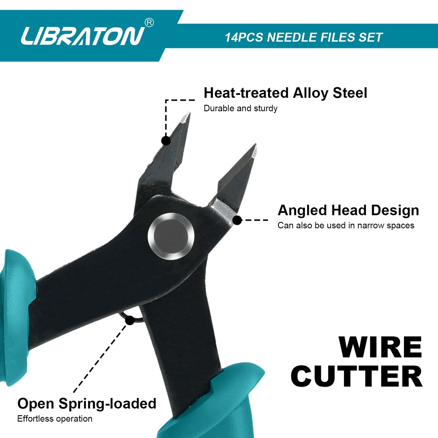 Libraton 14PCS Precision Needle File & Wire Cutter Set