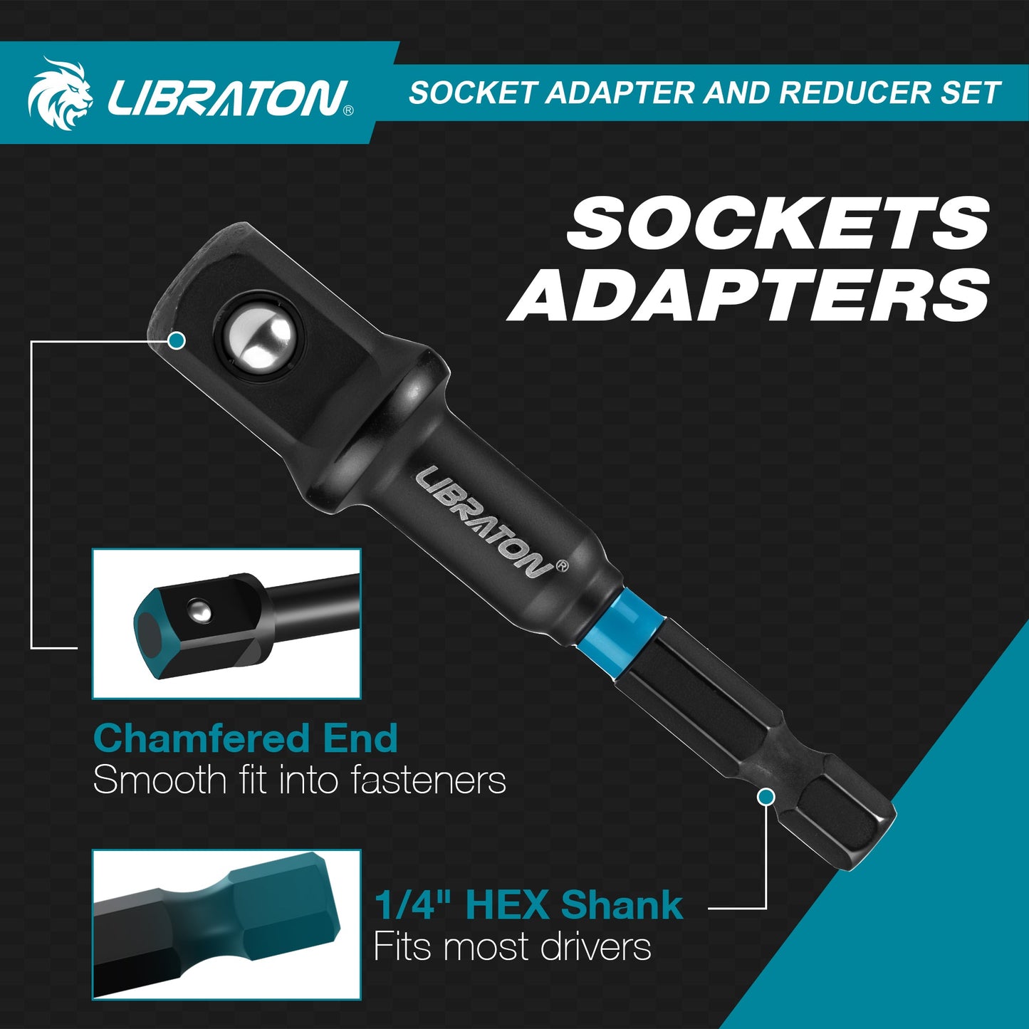 LIBRATON 20PCS Socket Adapter & Reducer Set