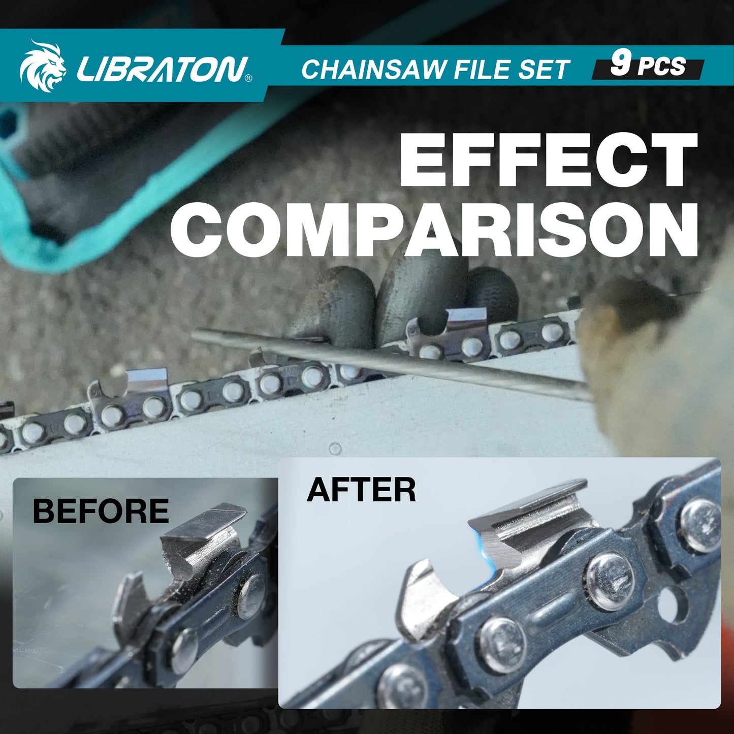 Libraton Professional Chainsaw Sharpener File Kit with Depth Gauge