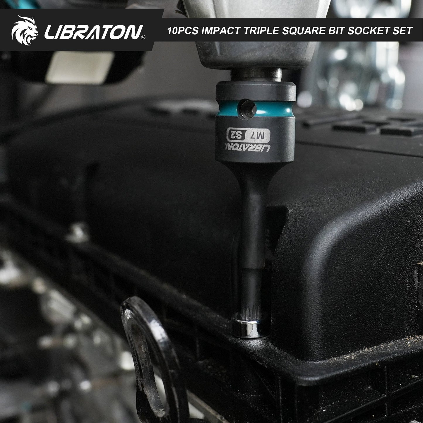 Libraton 10PCS 1/2" Drive Impact XZN Triple Square Bit Socket Set, S2 Steel
