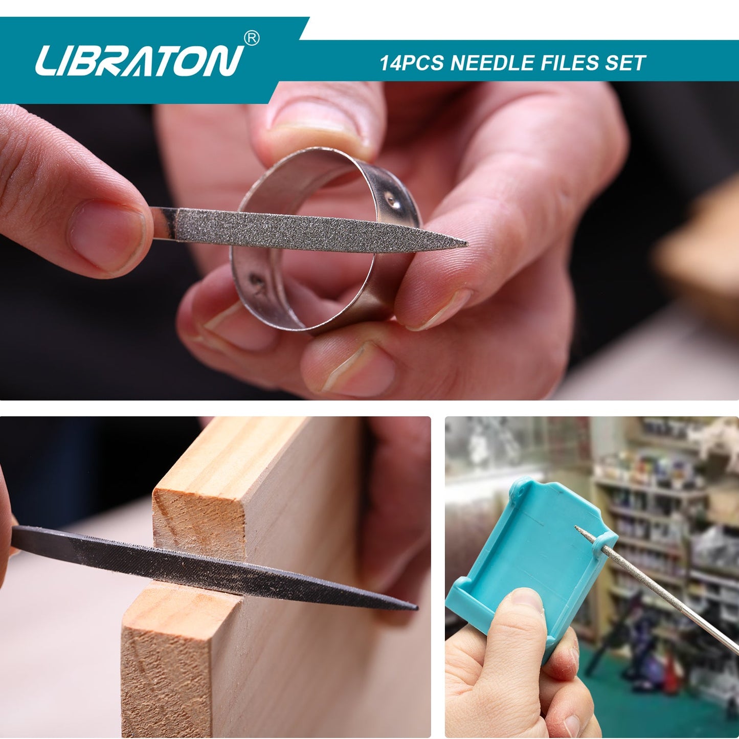 Libraton 14PCS Precision Needle File & Wire Cutter Set
