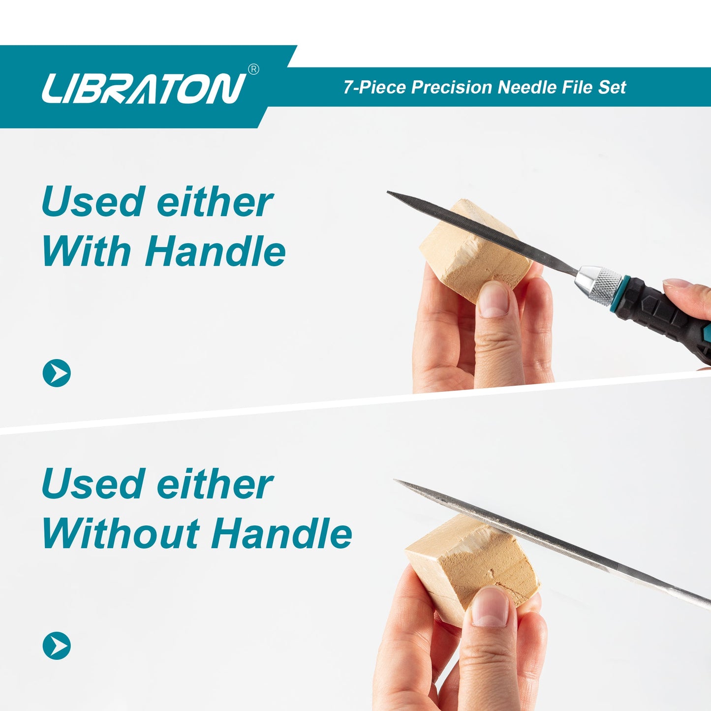 Libraton 6PCS Interchangeable Needle File Set with Quick-Release Handle