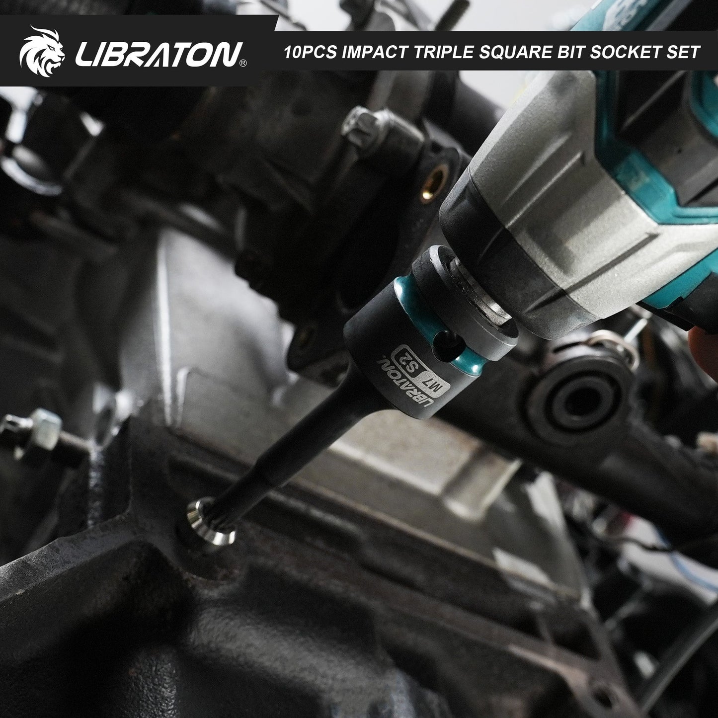 Libraton 10PCS 1/2" Drive Impact XZN Triple Square Bit Socket Set, S2 Steel
